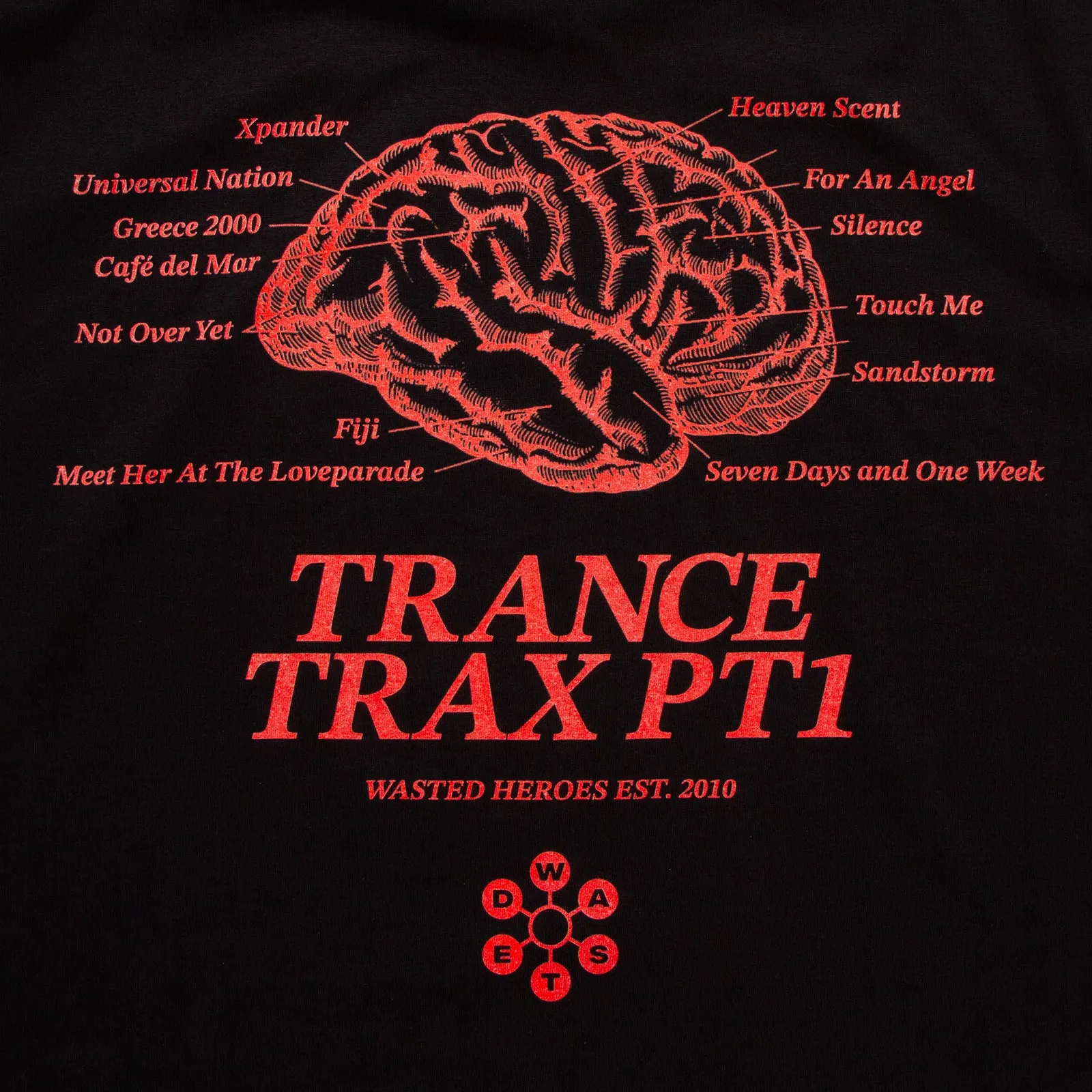 Trance Trax PT1 Front Print - Tshirt - Black